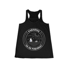 Load image into Gallery viewer, Custom for J+L: White Logo Flowy Racerback Tank