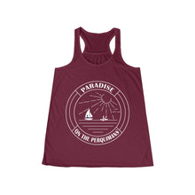 Load image into Gallery viewer, Custom for J+L: White Logo Flowy Racerback Tank