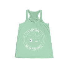 Load image into Gallery viewer, Custom for J+L: White Logo Flowy Racerback Tank