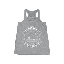 Load image into Gallery viewer, Custom for J+L: White Logo Flowy Racerback Tank