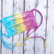 Load image into Gallery viewer, Spread Hope, Not Germs Tie Dye Face Mask - "Rainbow" - Suz Geoghegan Store