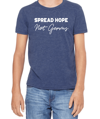Spread Hope, Not Germs - Youth - Heather Navy - Suz Geoghegan Store