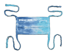 Load image into Gallery viewer, Spread Hope, Not Germs Tie Dye Face Mask - &quot;Hopeful Blue&quot; - Suz Geoghegan Store
