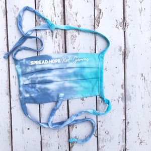 Spread Hope, Not Germs Tie Dye Face Mask - "Hopeful Blue" - Suz Geoghegan Store